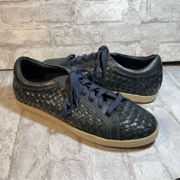 Carlos by Carlos Santana Navy Woven Leather Sneakers Men’s Size 8 - Picture 1 of 11